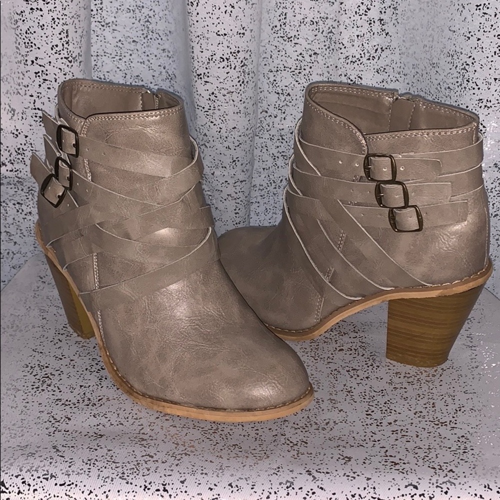 Journey and Crew Buckle Heeled Bootie